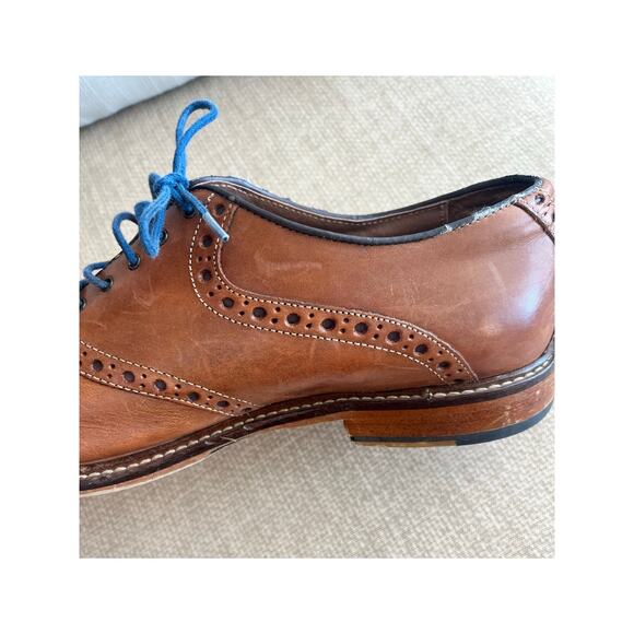 Aston Grey Collection Chestnut Leather Lace Up Oxfords Men's Dress Shoe Size 11 - Picture 5 of 12